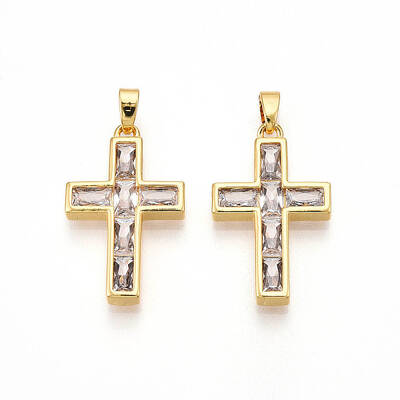 Brass Micro Pave Cubic Zirconia Pendants