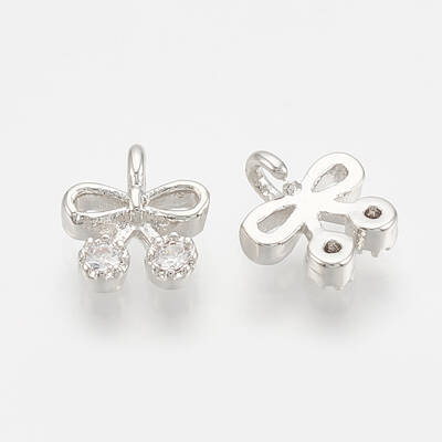 Brass Micro Pave Cubic Zirconia Charms