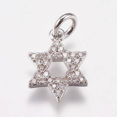 Brass Micro Pave Cubic Zirconia Charms