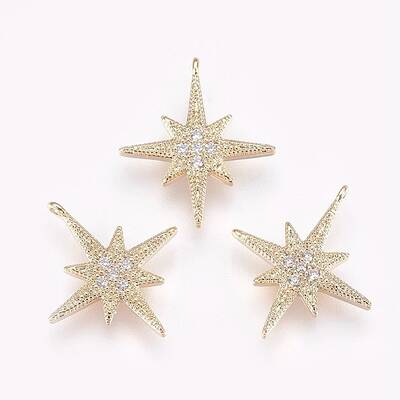 Brass Micro Pave Cubic Zirconia Pendants