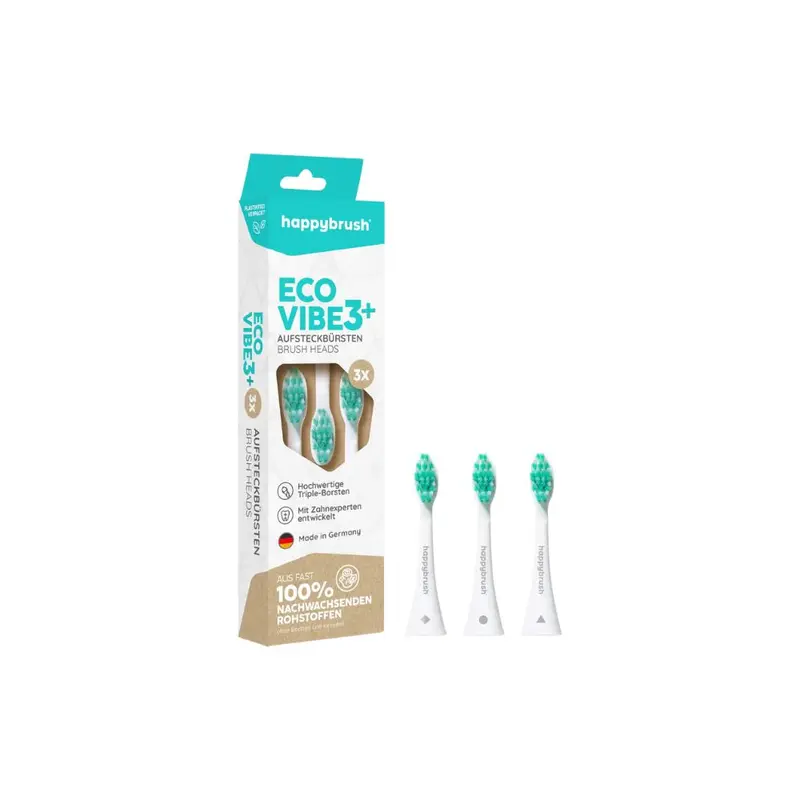 happybrush Eco VIBE 3+ - White Heads