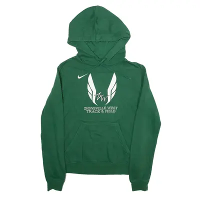 NIKE Zionsville West Track & Field USA Hoodie Green Pullover Womens S