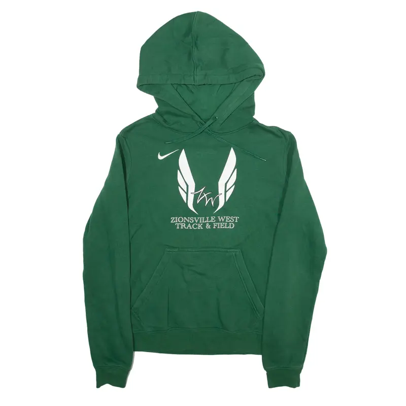 NIKE Zionsville West Track & Field USA Hoodie Green Pullover Womens S