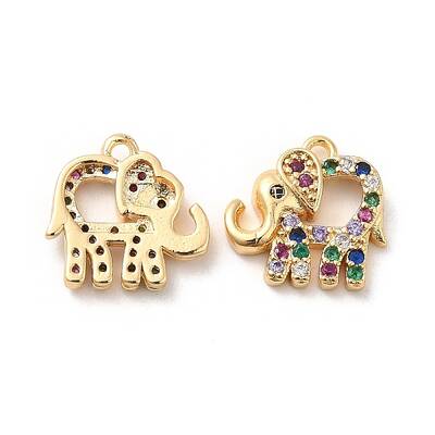Brass with Colorful Cubic Zirconia Charms