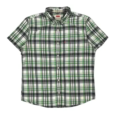 Levis Checked Short Sleeve Shirt - 2XL Green Cotton