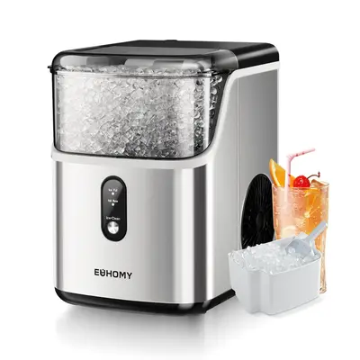 Euhomy【2025】 Nugget Ice Makers Countertop 35lbs/24H Pebble Ice Maker with Self-Cleaning Sonic Function, Compact Design & ...