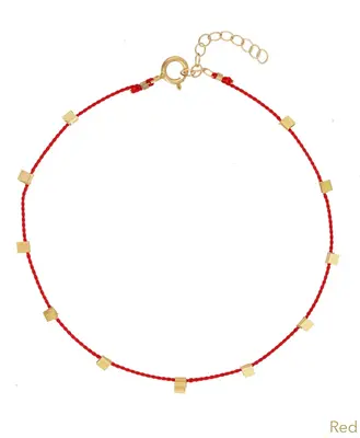 Hilo Anklet | Metal Color: Gold | Color: Red