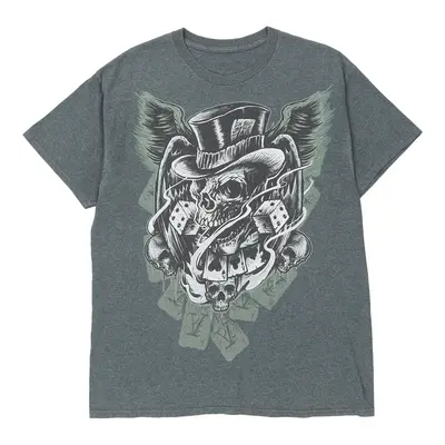 Unbranded Graphic T-Shirt - Large Grey Cotton