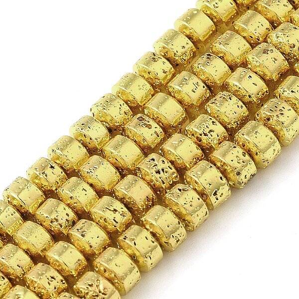 Electroplated Natural Lava Rock Beads Strands