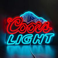 Beer Neon Sign LED Neon Beer Bar Signs for Man Cave Decor Beer Logo Sign with Mountain Pattern Printing Chill Mountain Home B...