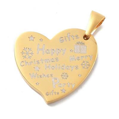Christmas Ion Plating(IP) 304 Stainless Steel Pendants
