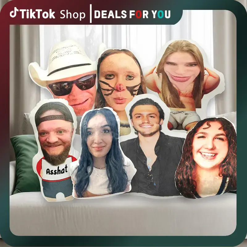 Personalized 3D Image Pillow Custom Face Pillow Soft Padded Cushion for Couples 100% Polyester Double-Sided Print Heart-Shape...