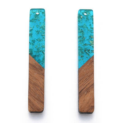 Transparent Resin & Walnut Wood Big Pendants
