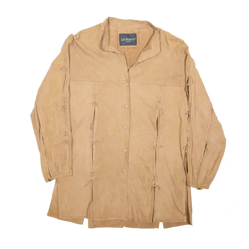 LEONARDO Since 1974 Jacket Beige Leather Suede Womens L