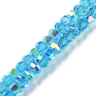 Transparent Electroplate Glass Beads Strands