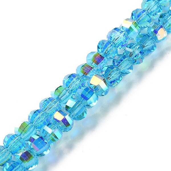 Transparent Electroplate Glass Beads Strands