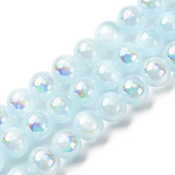 Plating Natural Selenite Beads Strands