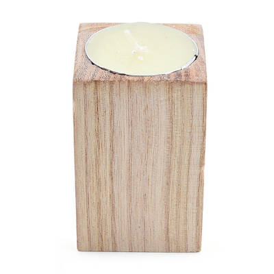 Natural Wood Candle Holder