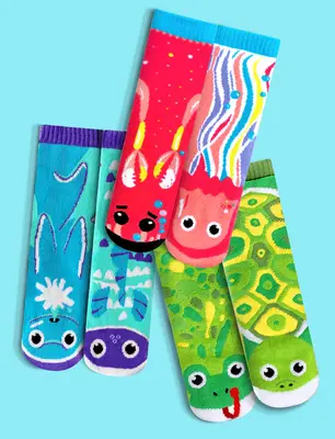SHELL YEAH! BEACH LOVER NO-SLIP SOCKS BUNDLE FOR KIDS | Size: KIDS SMALL