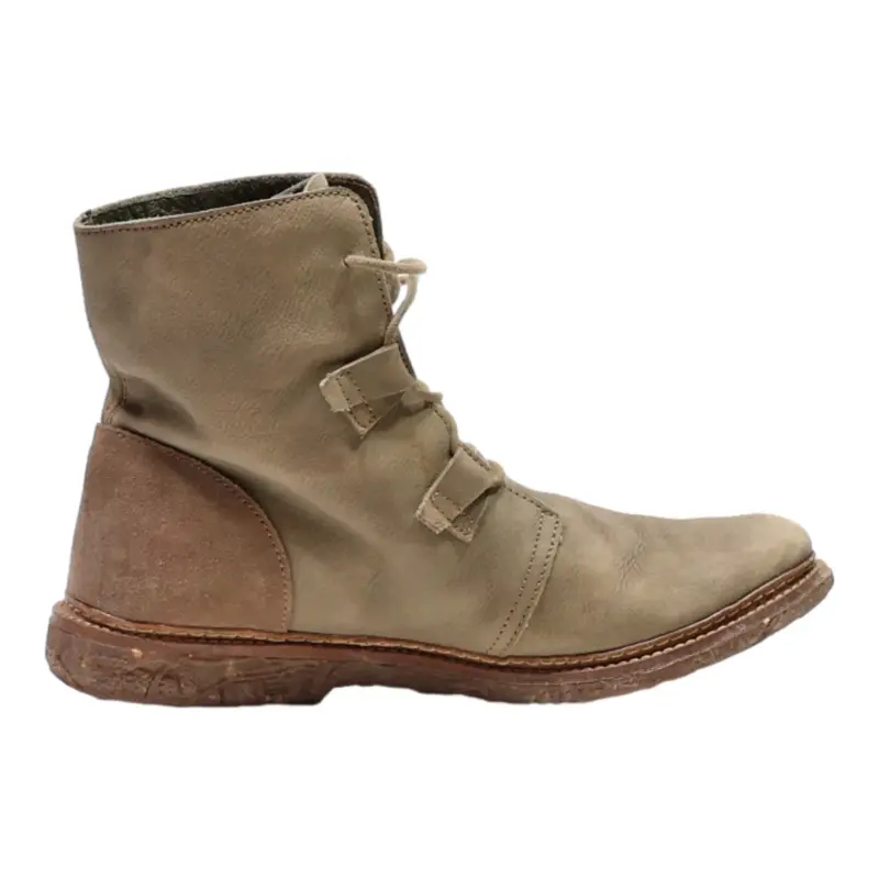 EL NATURA LISTA Lace-Up Boots Green Leather Womens UK 7