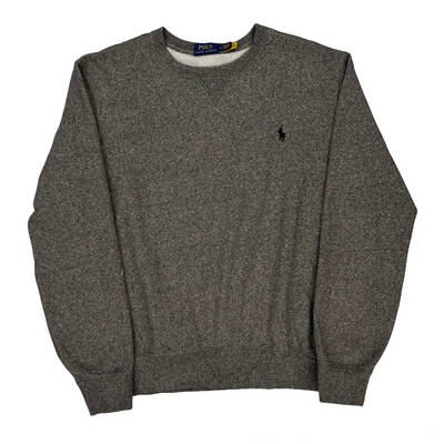 Polo By Ralph Lauren Sweatshirt - Large Grey Cotton Blend
