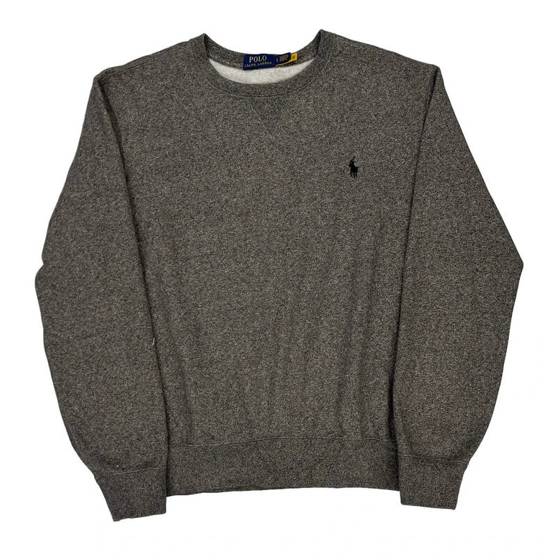 Polo By Ralph Lauren Sweatshirt - Large Grey Cotton Blend
