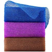 Net Bath Sponge, 3 Counts Bath Sponge Net, Long Net Bath Sponge, Exfoliating Shower Body Scrubber, Back Scrubber, Skin Smooth...