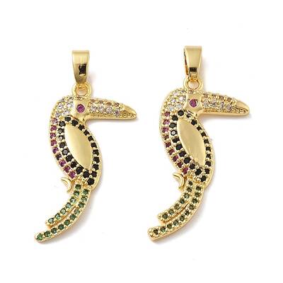 Brass Micro Pave Cubic Zirconia Pendants
