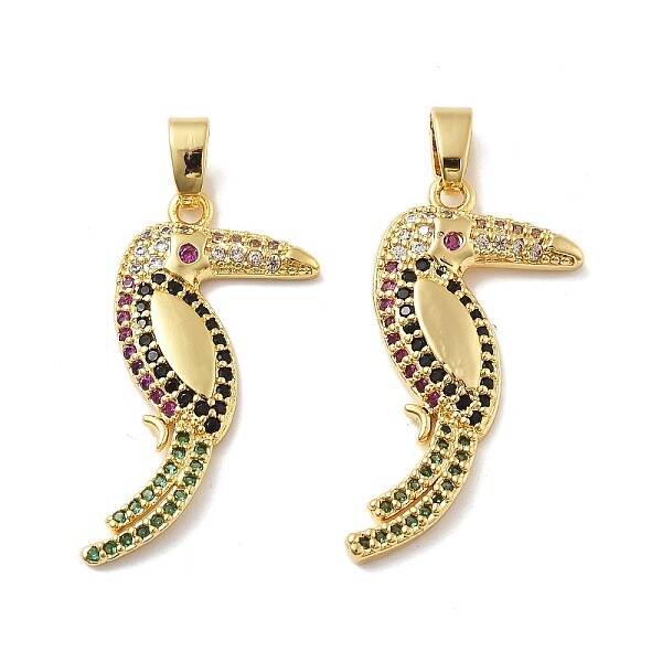 Brass Micro Pave Cubic Zirconia Pendants