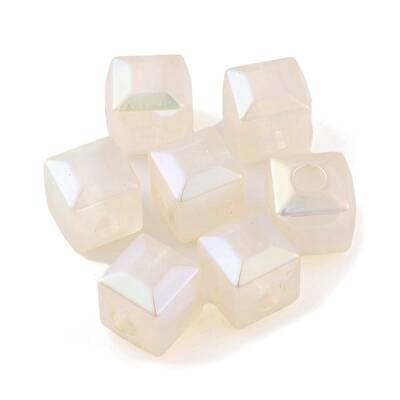 UV Plating Rainbow Iridescent Acrylic Beads