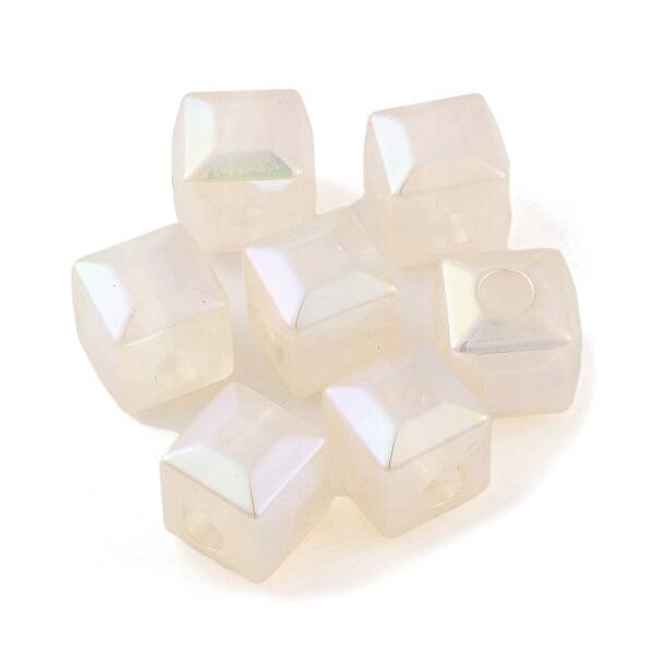 UV Plating Rainbow Iridescent Acrylic Beads