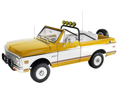 1971 Chevrolet K5 Blazer Offroad Gold and White with White Interior Limited Edition to 384 pieces Worldwide 1/18 Diecast Mode...
