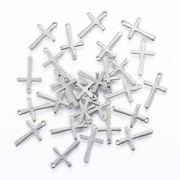 Tarnish Resistant 201 Stainless Steel Tiny Cross Charms