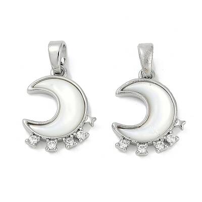 Natural White Shell Moon Pendants