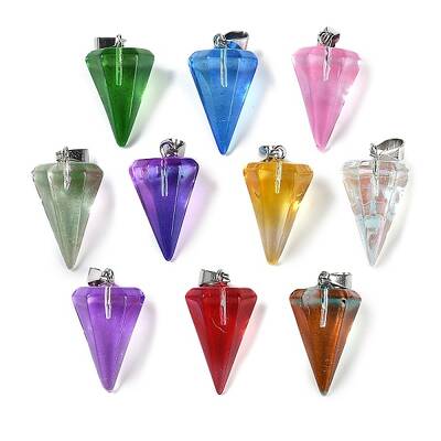 Spray Painted Glass Pendants
