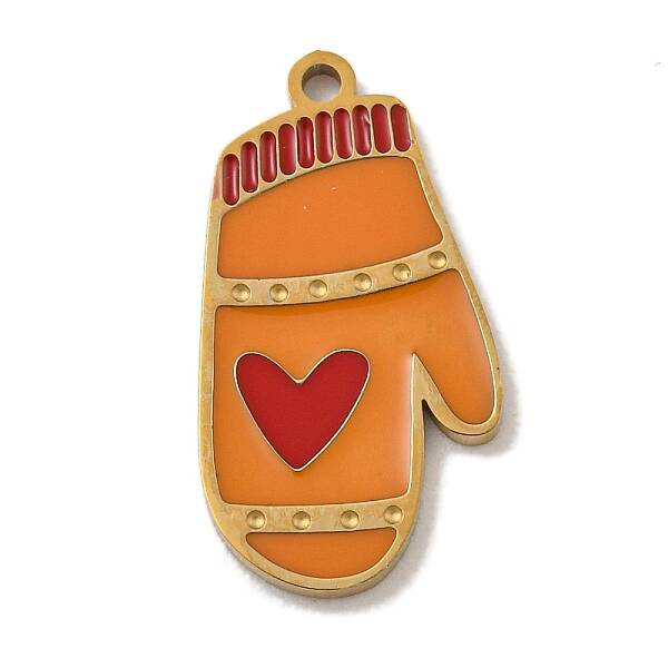 Christmas Theme 304 Stainless Steel Enamel Charms