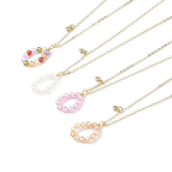 Brass Cubic Zirconia Pendant Necklace