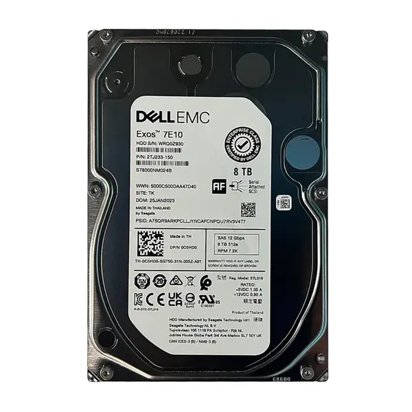C5HD0 Dell 8TB 12Gb/s SAS 7200 3.5-Inch Hard Drive