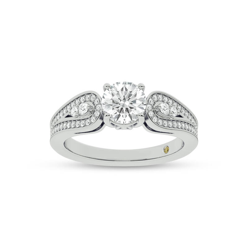 Cosma Mystical Round Lab Grown Diamond Engagement Ring | 18K White Gold 3 5/8 CT. TW.