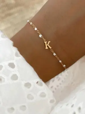 Summer Fashion Letter Detail Link Bracelet, Summer Jewelry, Stainless Steel High Quality Bracelet for Women for Party, Daily ...