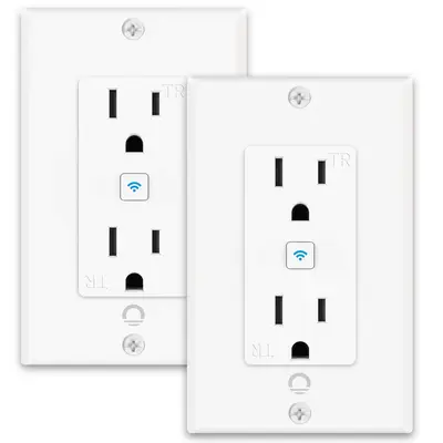 Lumary Smart Wall Wi-Fi Outlet Works with Alexa & Google Assistant 2PCS