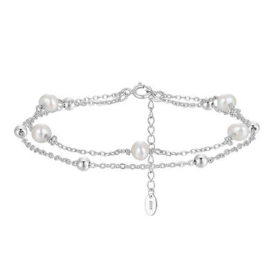 925 Sterling Silver Double Layer Multi-strand Bracelets