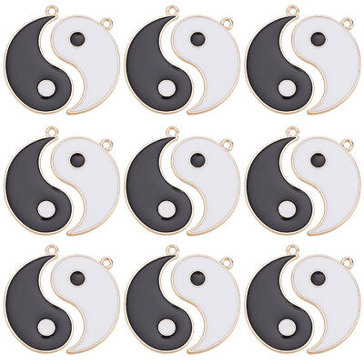 40Pcs 2 Colors Alloy Enamel Pendants