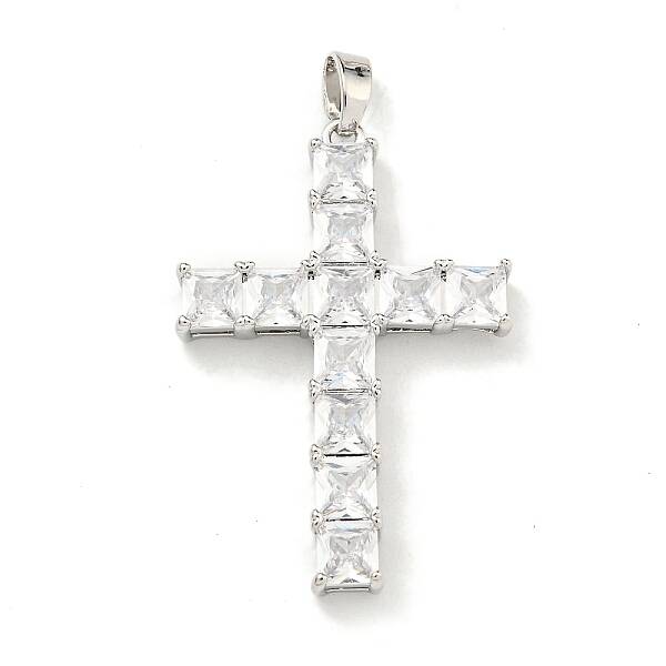 Brass Micro Pave Cubic Zirconia Pendants