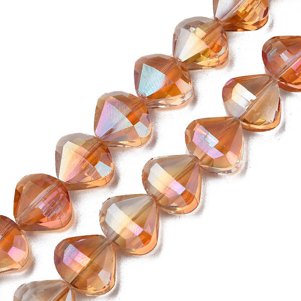 Electroplate Transparent Glass Beads Strands