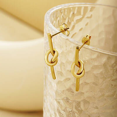 Knot Stainless Steel Stud Earrings for Women