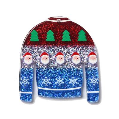 Printed Christmas Theme Acrylic Pendants
