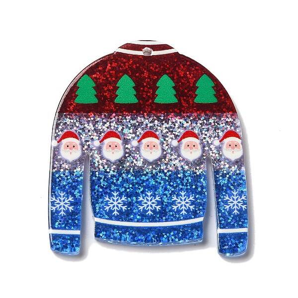 Printed Christmas Theme Acrylic Pendants