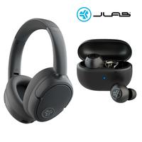 JLab JBuds LUX Graphite & Go Pop ANC Black Noise Cancelling Audio Gift Set, Long Playime, Android/iPhone