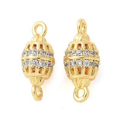 Brass Micro Pave Cubic Zirconia Connector Charms